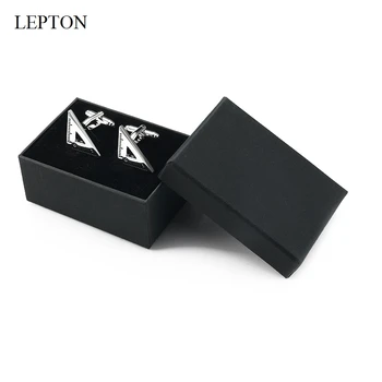 Lepton Nov Trikotnik zapestne gumbe Za Moške, Visoke Kakovosti Kovinskih Trikotnik manšetni Moda Človek francoski Rokavi Manšete Cufflink Spusti Ladje