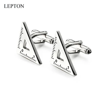 Lepton Nov Trikotnik zapestne gumbe Za Moške, Visoke Kakovosti Kovinskih Trikotnik manšetni Moda Človek francoski Rokavi Manšete Cufflink Spusti Ladje
