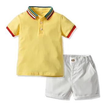 Leta 2020 Nov Vnos Fant Obleke Obleko Kratkimi rokavi, Polo Majica, kratke Hlače 2 Delni Komplet otroških Oblačil, Gospod Priložnostne Fantje