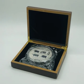 Leto OX 1 kg Silver Plated Kovanec velik Spominski 1000 Kovancev, Kitajski Zodiak Živali za Zbiranje ali zaslon