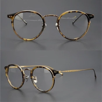 Limited edition Letnik eyeglass okvir čistega titana Ultralahkih 542 klasična okrogla očala ženske, moške spolne original brezplačno ladja