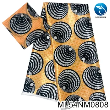 LIULANZHI natisne afriške vosek slog saten tkanine 4 metrov in chiffion tissu 2 metrov šiva obleko saten tissu ML54NM0801-09
