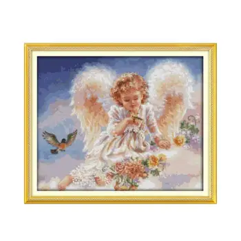 Ljubezen angel navzkrižno šiv Vezenje nadaljevanje življenja Angel baby ročno DIY vezenje stenske poslikave