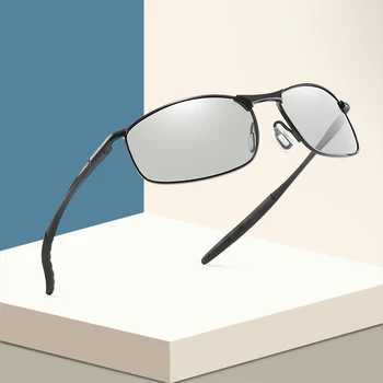 LongKeeper Photochromic sončna Očala Spreminjanje Barve Kovinske Zlitine sončna Očala za Moške Polarizirana objektiv Kameleon Očala za Vožnjo