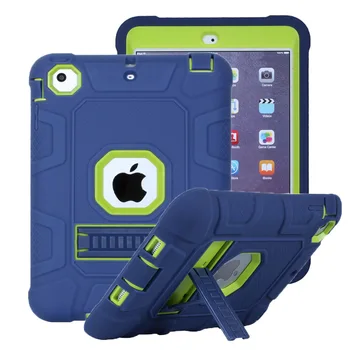 Luksuzni Silikonski Težko PC Oporo Shockproof Primeru za Apple iPad Mini 2 3 1 Otrok Varno Oklep Cover za iPad Mini 123 Primeru+Film+Pen