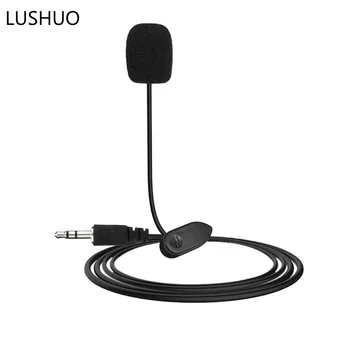 LUSHUO 3,5 mm Mini Priključek za Mikrofon, Prenosni Studio Govora Home Video Vlog Youtuber S Sponko Za Telefon, Laptop Jasnost Glasu