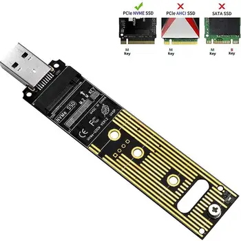 M. 2 NVME SSD USB 3.1 Tok Visoke hitrosti Nalaganja in Varnostno kopiranje Podatkov, PCI-E, da USB 3.0 Tip A Notranji Pretvornik Kartico