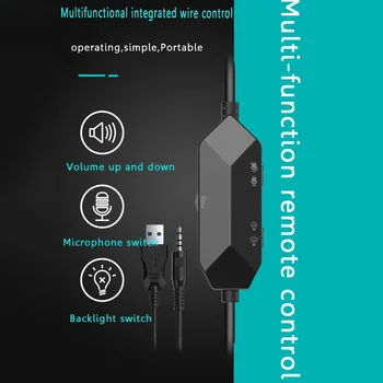 M18 Žično LED Gaming Slušalke Stereo Prenosni Računalnik Gamer Slušalke z Mikrofonom