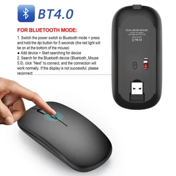 M90 Dvojni Način Brezžično Miško 2,4 Ghz + Bluetooth 4.0 Brezžična Polnilna Miši Za Prenosni RAČUNALNIK Namizja Za Macbook Matebook