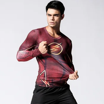 Majica Rashguard Moške blagovne Znamke Modnih Oblačil Compression Majica Flash Cosplay Kostum Hitro Suha Oblačila za Fitnes 3d Tiskanja Tshirt