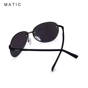 MATIC Voznik Rjava Polarizirana Rimless Letalstva sončna Očala Za Moške Vožnje Pilotni Vintage Retro Ovalne Moška sončna Očala uv400 Unisex