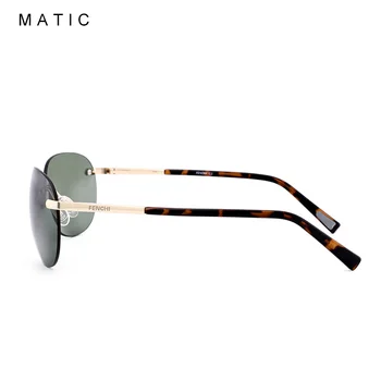 MATIC Voznik Rjava Polarizirana Rimless Letalstva sončna Očala Za Moške Vožnje Pilotni Vintage Retro Ovalne Moška sončna Očala uv400 Unisex