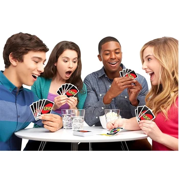 Mattel Igre Zdaj z UNO Prilagodljiv Sim DOBITE WILD Cards Poker Najhitreje Igra Družino Igranje Stranka Kartice Igre, Igrače