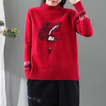 Max LuLu 2020 Korejski Modni Slog Pozimi Ženska Pletena Oblačila Gospe Priložnostne Letnik Puloverji Turtleneck Toplo Svoboden Puloverji