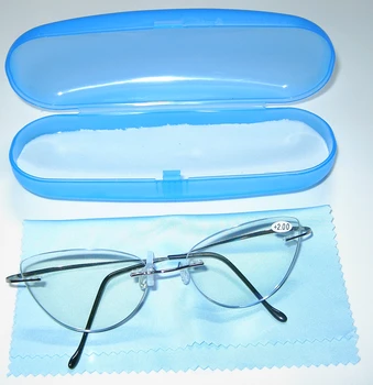 Mačka Oči Rimless Obravnavi Očala Ženske Ultralahkih Brez Okvirjev Recept Presbyopia Očala Z Dioptrije +1.50+2.00+2.50