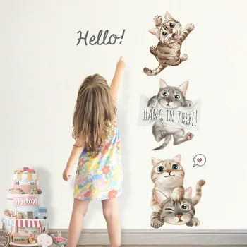 Mačka živali stenske nalepke velikosti DIY ustvarjalna otroška soba, spalnica dekoracijo doma QT1649