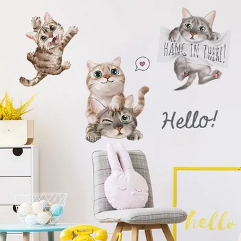 Mačka živali stenske nalepke velikosti DIY ustvarjalna otroška soba, spalnica dekoracijo doma QT1649