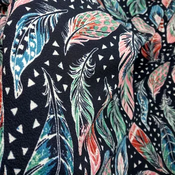 Mehurček preja Šifon tkanine Pero Tiskanje, vzorec Cvjetnim natisne šifon Obleko tkanine Poletje obleko materiala