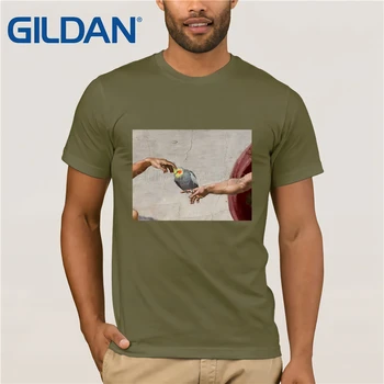 Michelangelo Cappella Sistina tshirt harajuku ulzzang t shirt kawaii t shirt scritching a cockatiel T-Shirt