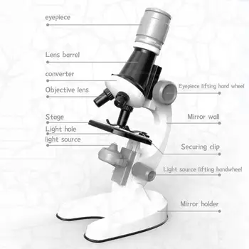Mikroskop Kit Lab LED 100X 400X 1200X Doma, Šole, Izobraževalne Igrače Darilo Rafinirano Biološki Mikroskop Za Otroke Otroka, Darila, Igrače,