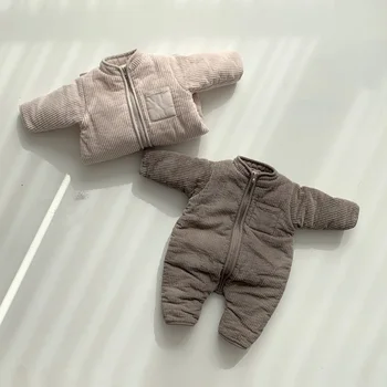 MILANCEL 2020 Otroške igralne obleke Pozimi Fantje Obleko Velvet Dekleta Jumpsuits Krzno Oblog Baby smučarski kombinezon