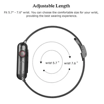 Milanese Zanke traku Za Apple Watch trak 40 mm 44 iWatch band 42mm 38 mm iz Nerjavečega jekla zapestnico Apple gledati serije 6 se 5 4 3