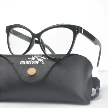 MINCL/ Moda za Ženske Očal Okvir Moških Očala Okvir Letnik Krog Jasno Objektiv Mačka Očala Ženska Očala NX