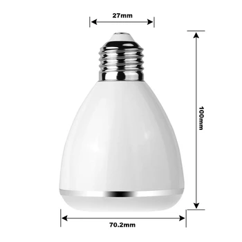 Mini 9W E27 LED Lučka za bluetooth zvočnik žarnica APP Nadzor svetlobe led sijalka Bela + RGB LED Glasba Žarnica Čas Bujenja LED Smart Žarnica