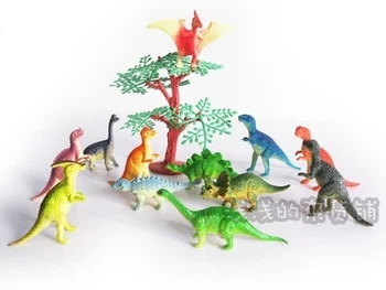 Mini/Majhen dinozaver slika igrača dinozaver model 12pcs/set dolgi 4-7 cm varno in vonj,ne, vključno z drevesa