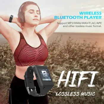 Mini Posnetek MP4 Predvajalnik Bluetooth z 1.5 Palčni Zaslon na Dotik Prenosni MP4 Predvajalnik Hi-fi Kovinski Avdio Predvajalnik z FM za Vožnjo