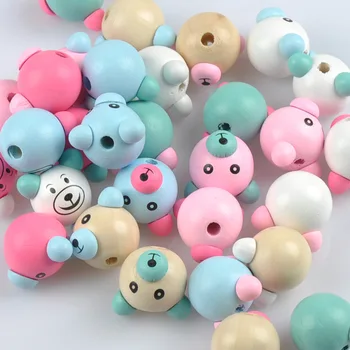 Missxiang novo 20pcs diy nakit dodatki pisane imeti obliko lesene kroglice otroške igrače zapestnica svoboden kroglice za nakit, izdelava