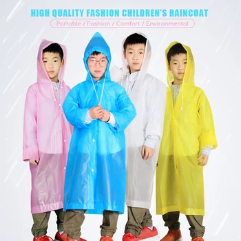 Moda EVA Otrok, Fant, Dekle dežni Plašč Zgosti Nepremočljiva Dež Poncho Plašč za Odrasle Jasno, Pregledno Kampiranje Hoodie Rainwear Sui