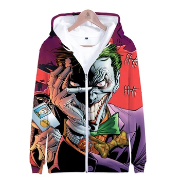 Moda Kul Haha Joker 3D Tiskanja Sweatshirts Zadrgo Kapuco Moški Ženske Priložnostne Srčkan Smešno Jopiči Jeseni, Pozimi Ulične Hoodies