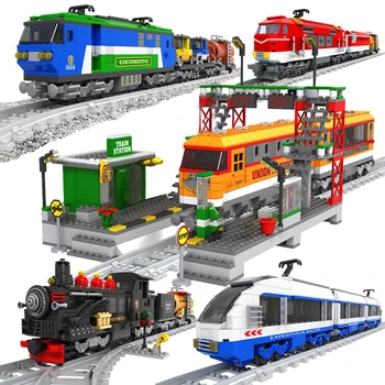 Model Gradnjo Kompleti Vlak, Mestni Prevoz Tirnice Trafic Nizov Blokov Izobraževalne Otroci Igrače Opeke Otroke Darila