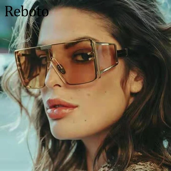 Modna Očala 2020 Novo Prevelik Kvadratnih sončna Očala Luksuzni Ženska blagovne Znamke Oblikovalec Vintage Retro ženska sončna očala Lunette