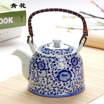 Modra in bela porcelana keramični čajnik čaja lonec z veliko kapaciteto 1000 ml retro čajnik čaja nastavite kitajski teaset s filter
