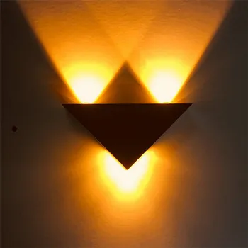 Morden LED Stenska Luč Trikotnik Oblike, 3W Razsvetljave v Zaprtih prostorih Spalnica Rov Stenske Svetilke za Dom Dekoracijo 110V 220V Alu