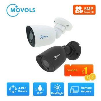 MOVOLS 5MP HD Varnostne Kamere Zunanji/Notranji Night Vision AHD Kovinski Fotoaparat Sony Senzor Bullet nadzorna Kamera
