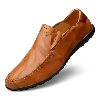 Moška obutev priložnostne usnjeni čevlji spomladi in jeseni cowhide nastavite noge, dihanje vožnjo čevlji gume, ki je edini mehko zgornji shoegq