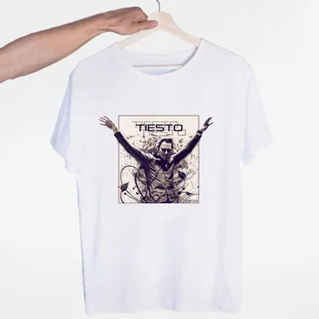Moške DJ Tiesto Glasbe T-shirt O-Vratu, Kratke Rokave Poletje Priložnostne Modna Unisex Moških in Žensk Tshirt