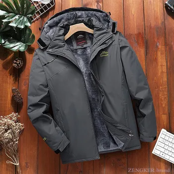 Moške zimske Nepremočljiva oblačila prostem velika velikost planinarjenje plus žamet zadebelitev toplo jakno plus velikost plašč 8XL 7XL