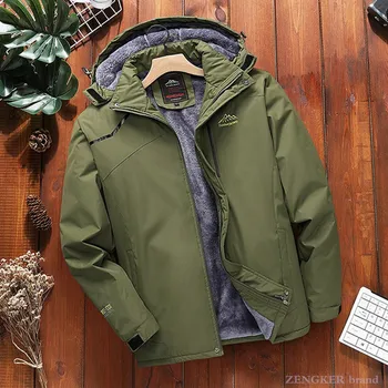 Moške zimske Nepremočljiva oblačila prostem velika velikost planinarjenje plus žamet zadebelitev toplo jakno plus velikost plašč 8XL 7XL