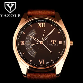 Moški Business Watch 2020 Novo Stilsko YAZOLE Top blagovne Znamke Quartz Ura Usnje Watchband Rose Zlato Številčnica Ure montre homme