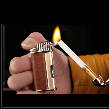 Multi-funkcijo Butan Jet Lažji Kompakten Butan Cigaret Pribor za Cigare Vžigalnik na Plin Brezplačno na Prostem Mali Človek Orodje