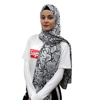 Muslimanska oblačila hidžab Kača kožo Poliester Šal Šal Tiskanje Visoke Kakovosti Jeseni, Pozimi Islamske Osnove Dolgo Ruto