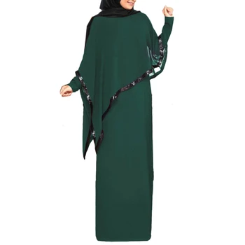 Muslimanski Abaya Obleka Ženske Ponaredek Dveh Kosov Nezakonitih Šal Maxi tam kaftan Jilbab obleko 5xl plus velikost haljo d ete 2020 longue