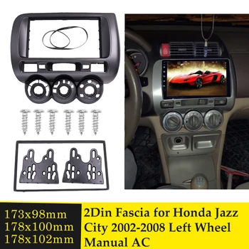 Na levi Strani Radio Fascijo za Honda Jazz Mesto Double Din Stereo CD Multimedia Panel Mount Namestitev Trim Komplet Adapter Ploščo Okvir