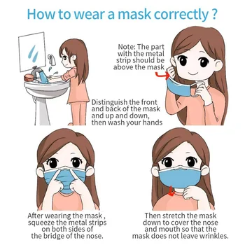 Na Zalogi 10-200pcs Otrok Masko za Enkratno uporabo Zaščitne Maske Proti prahu Usta Masko za Otrok Mascarillas Zdravje Elastična Masko
