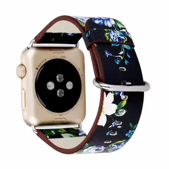 Nacionalni Tiskani Usnjeni Trak za Apple Watch Band se 42 38 40 mm 44 Cvet Design Zapestje Gledati Zapestnica za iwatch 1/2/3/4/5/6
