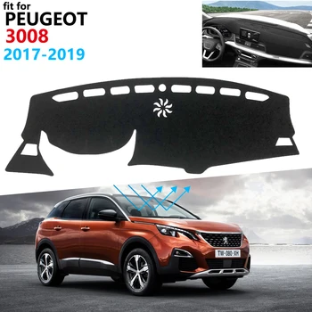 Nadzorna plošča Pokrov Zaščitni Ploščici za Peugeot 3008 2017 2018 2019 Mk2 3008GT GT Avto Dodatki Dežnik Preprogo Anti-UV Dashmat